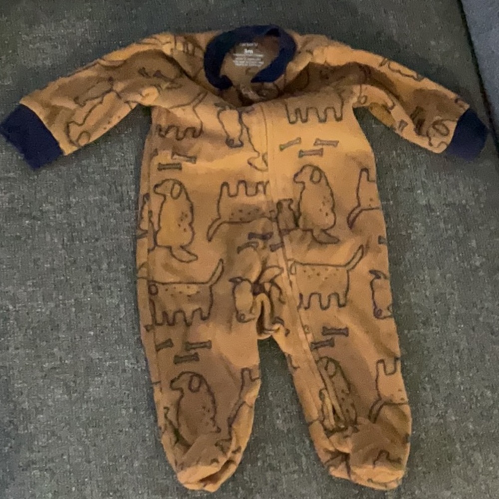 Carter's Brown and Blue Animal Print Footies